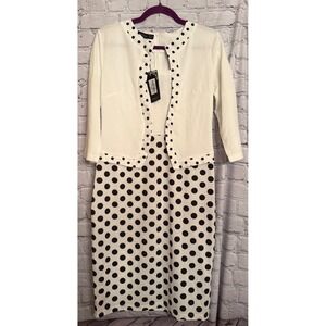 HOMEYEE Women's Polka Dot Dress with Jacket US 12
